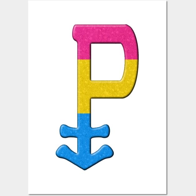 Pansexual Symbol in Pride Flag Colors Wall Art by LiveLoudGraphics